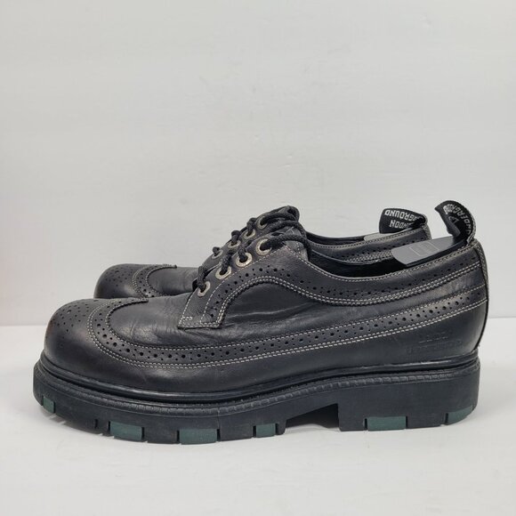 Vintage Y2K London Underground Men's Black Brogue Lace Up Shoes US Size 13M - Picture 2 of 8